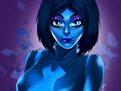 Cortana artwork artworks cortana digital digital painting gameart girls halo illustration illustration art pinup girl sexy girl