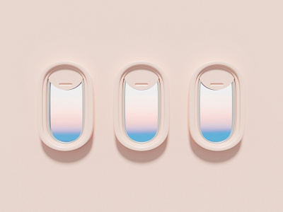 Airplane Window 3d airplane branding illustration pastel pink plane
