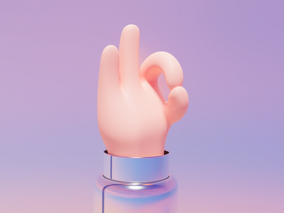 Oh yes. 3d blender branding caracter hand illustration yes