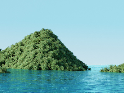 Island 3d blender dream illustration island sea