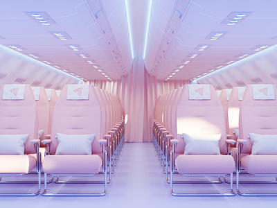 Pink Plane 3d blender illustration pillow pink plane seat ui