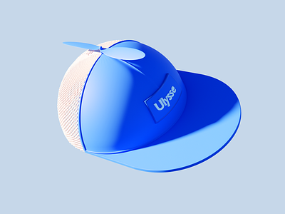 BlueCap 3d blender blue branding cap design illustration