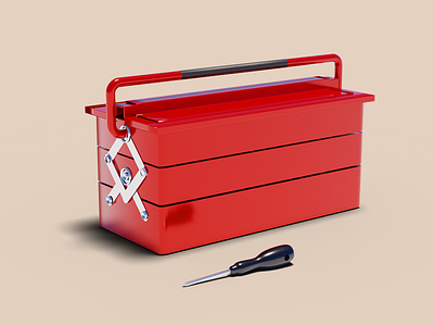 Red Toolbox 3d blender branding design illustration red toolbox ui