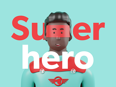 Super Hero - Ulysse 3d app blender branding caracter caracter design illustration super hero web