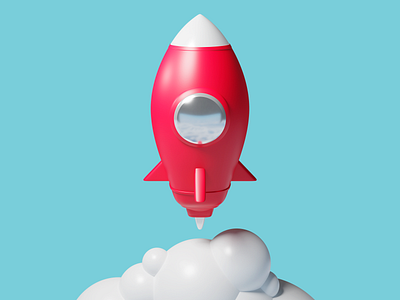 Rocket 3d blender branding design illustration rocket