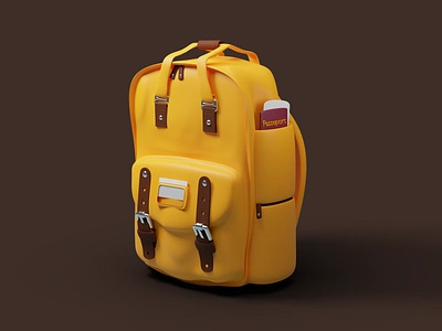 Bagpack 3d bag baggage blender branding illustration luggage objects ui