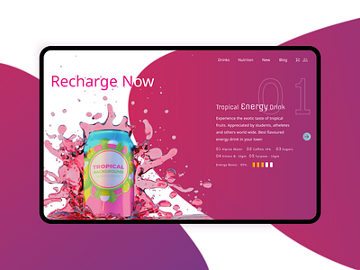 Tropical energy rink branding design energy drink illustration logo typography ui ux web website