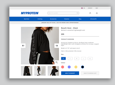 MyProtein product page adobe photoshop branding design fitness graphicdesign productpage sketch ui webdesign