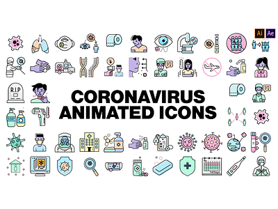 Coronavirus Animated Icons after effects animated awareness bacteria corona coronavirus covid 19 design disease epidemic graphics health icons illustrations illustrator infection pandemic spread toilet paper virus