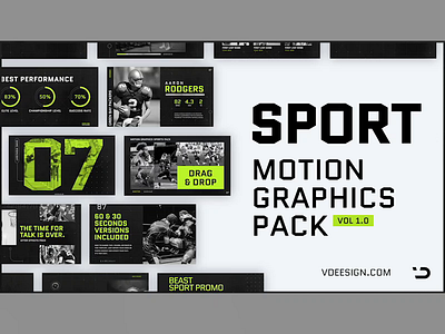 Sports Motion Graphics Pack action after effects animation athlete bold game gym high energy opener play player promo sport strong team video workout