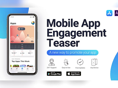 Mobile App Engagement Teaser advertisement after effects animated app application awareness device engagement explainer intro mobile mockup motion design phone presentation promo promotion teaser