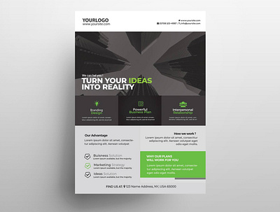 Corporate & Business Free PSD Flyer Template business flyer clean flyer flyer design free flyer poster posters psd flyer template