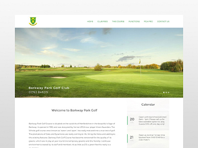 Barkway Park Website Concept concept design golf ui ux web web design website