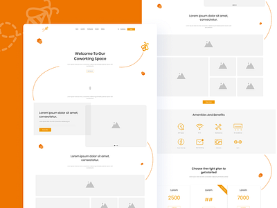 Landing page for Co-Working Bee. clean design minimal ui ui deisgn ui ux web design