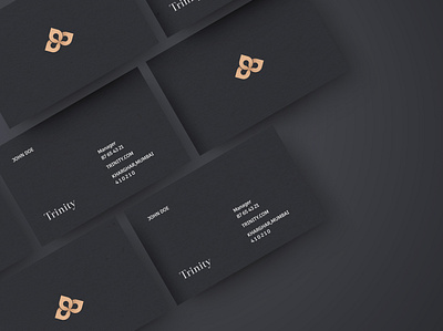 Trinity Business card black business card elegant graphic illustration logo design minimal vector visiting card