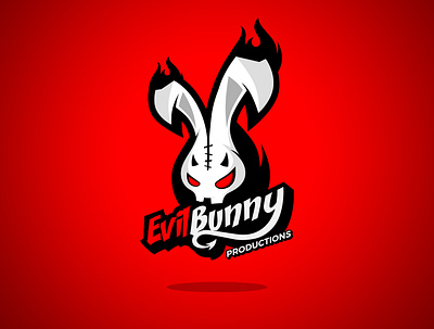 Evil Bunny Production animation avartde bunny bunny logo demon design devil devil logo evil evil bunny evil logo evil rabbit logo flame flaming demon flaming evil illustration