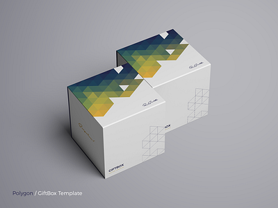 Polygon - GiftBox Vector Template abstract advertising branding creative diamond geometric giftbox graphic design hexagon layout model mosaic packaging pattern polygon product template texture triangle vector