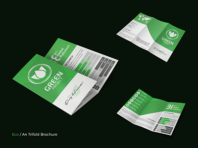 Eco - A4 Trifold Brochure Template 3fold a4 agency booklet brand identity brochure catalogue cmyk company ecology editorial flyer green infographic marketing nature presentation print ready social trifold