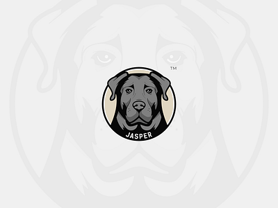 Jasper Logo animal animals badge brand branding cartoon character digital art dog graphic design illustration label logo logo design logomark mascot pet portrait sticker symbol