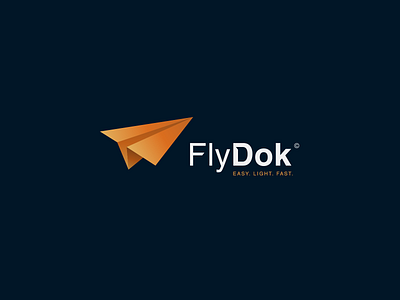 FlyDok Logo 3d aeroplane airplane app avatar branding documents file fly flying gradient identity isometric jet logo mark paper plane symbol transfer