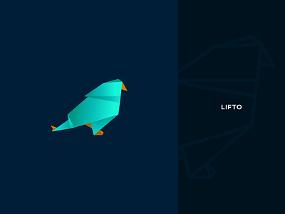 Lifto Logo animals birds feather flying folded geometric gradient japanese logo nature origami paper parrot polygon silhouette sky swallow symbol wild wings