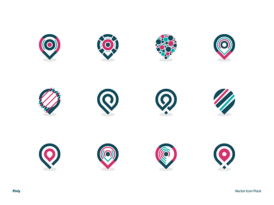 Pinly - Vector Icon Pack app destination direction gps icon icon design location locator map mobile navigation pin pins route target travel trip ui ux web