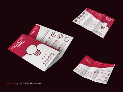 Creative - A4 Trifold Brochure Template 3fold a4 agency annual report booklet brand brochure business catalogue cmyk company ecommerce flyer identity marketing presentation print ready services studio trifold