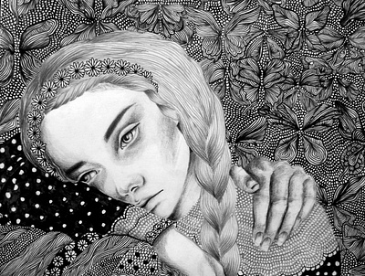 splnbydominikamichalik blackandwhite drawing fairytale illustration illustrator ink monochrome traditional traditional art