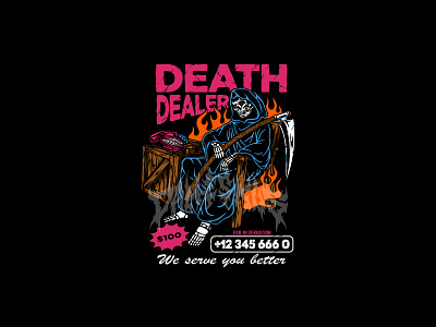 DEATH DEALER TSHIRT DESIGN apparel artwork artworkforsale clothing design commission design design graphic illustration merch design merchandise tshirt design