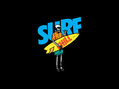 SURF AND CHILL apparel artwork artworkforsale branding clothing brand clothing design commission design design graphic illustration merch design merchandise punk tshirt design typography