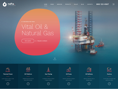 Oktan energy gas industry oil petrol petrolium ui ux web design wordpress