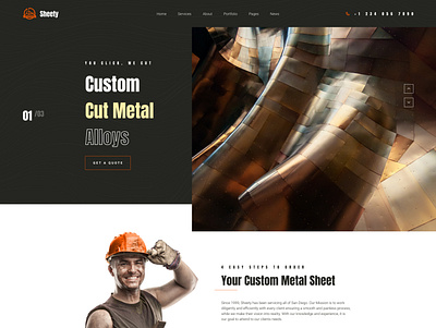 Sheety - Metal Works WordPress Theme metal ui ux web design website design wordpress