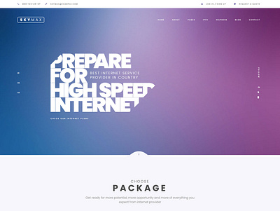 SkyMax - Internet Technologies & Telecom Company theme internet telecom ui ux web design wordpress