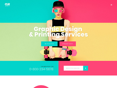 ColorLab - Printing Design Service WordPress Theme banner printing copy center print company ui ux web design