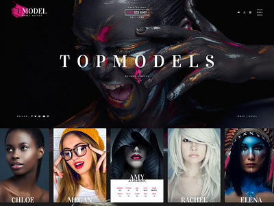 UBella - Model Agency WordPress Theme club dancer escort fashion model portfolio modeling agency ui ux web design