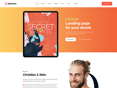 Cognio - Modern E-book Promo WordPress theme auythor book digital product ebook journalist landing promote reader report research sell book writer