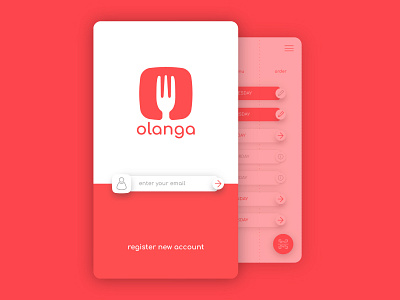 Olanga Food App app branding contemporary design flat logo mobile ui ux vector