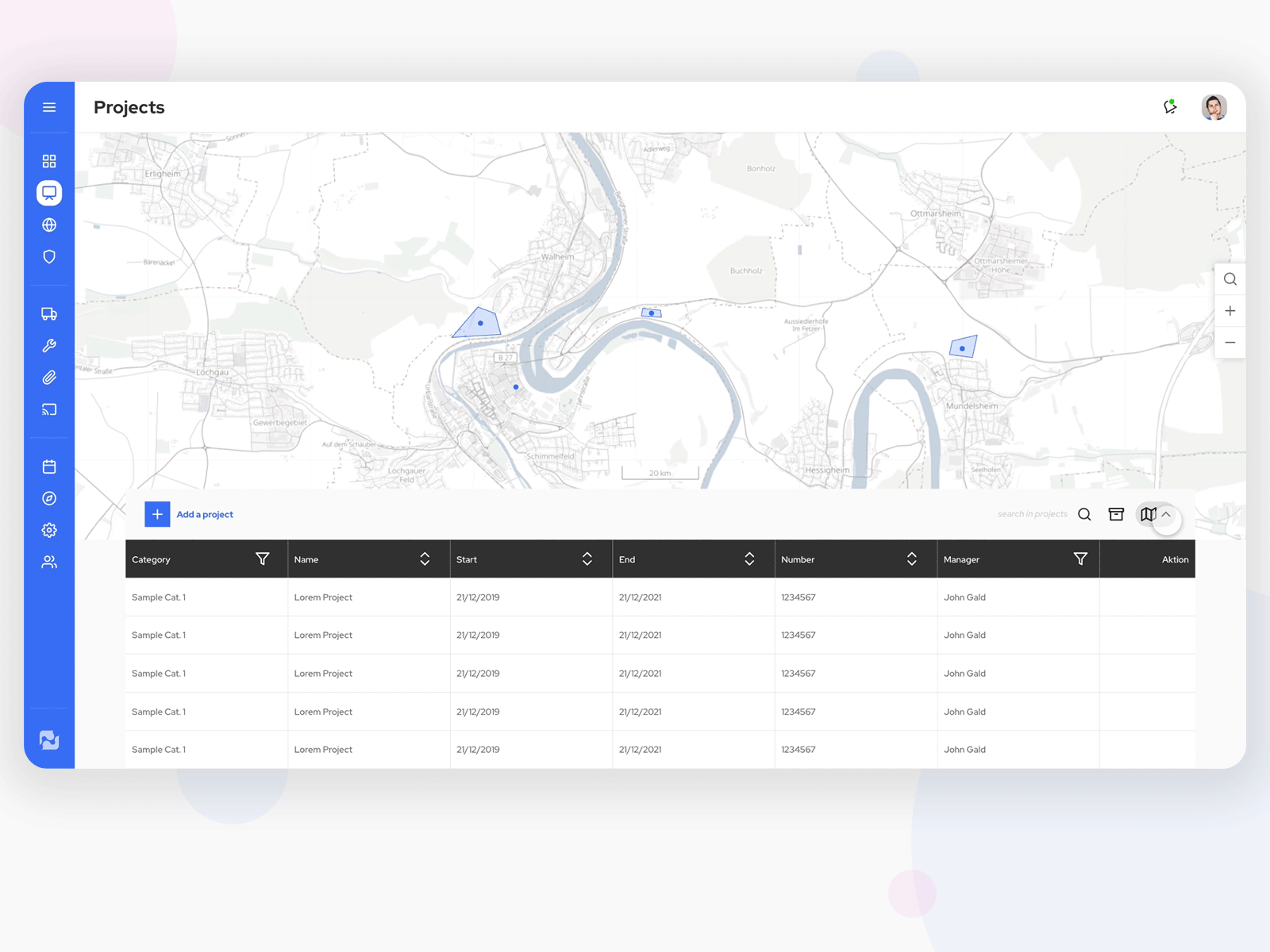 Projects Table app contemporary dashboard data design desktop app flat interaction internetofthings table ui ux web app