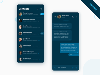 Telegram Dark Mode Redesign Concept app chat chat app contemporary dark mode dark ui flat messenger mobile ui