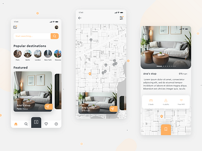 Booking app concept airbnb app booking concept design location map mobile ui ux ui