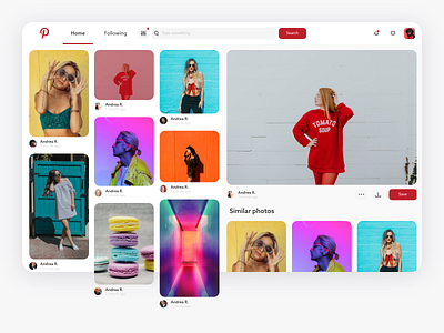 Pinterest Gallery Photo UI gallery image pinterest redesign ui ux web web design webdesign website