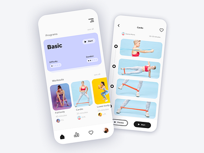 Fitness App UI Design app clean concept contemporary design fitness fitness app ios mobile ui