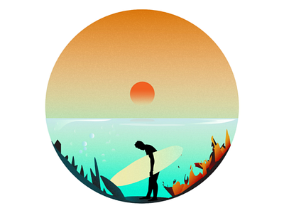 B e a c h. adobe art beach dawn digital art graphic design illustration illustrator vector