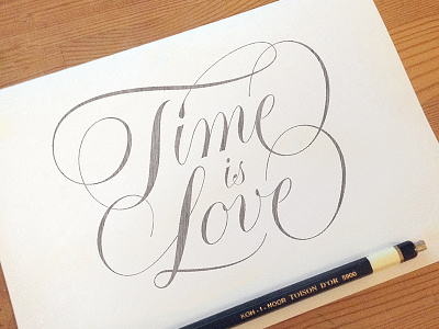 Time drawing elegant hand drawn hand lettering james lewis lettering love sketch type typography vintage