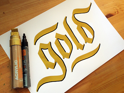 Gold blackletter calligraphy fraktur gold hand lettering lettering sign painting