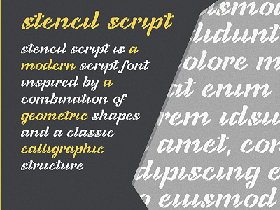 Stencil script font geometric glyphs james lewis lettering modern script stencil type typography