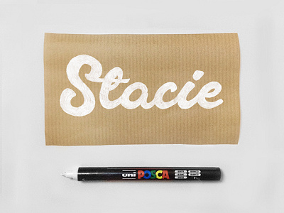 Stacie acrylic calligraphy design hand lettering james lewis kraft paper lettering posca type typography white