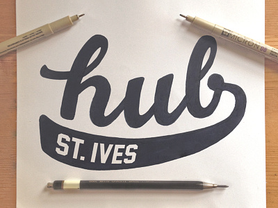Hub acrylic calligraphy design fancy hand lettering james lewis kraft paper lettering posca type typography white