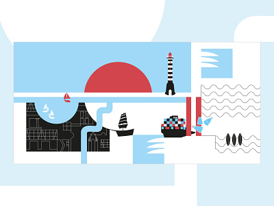 Editorial illustration for "Create Lithuania" editorial illustration geometric illustration minimal minimal design