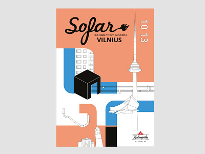 Event poster for "Sofar Sounds" ebent poster geometric minimal design poster design urban urban illustration